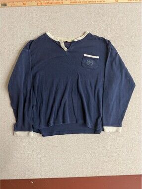 Air France La Premiere First Class Mens Large Blue Long Sleeve Shirt Lounge Top